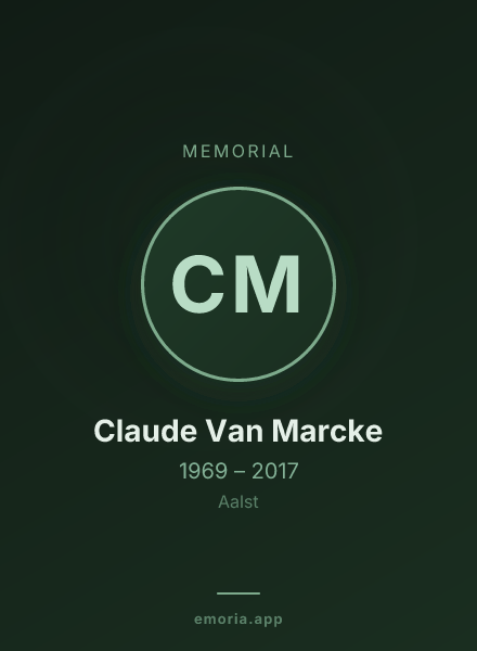 Memorial portrait of Claude Van Marcke