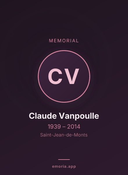 Memorial portrait of Claude Vanpoulle