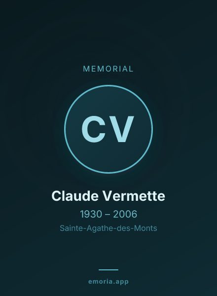Memorial portrait of Claude Vermette