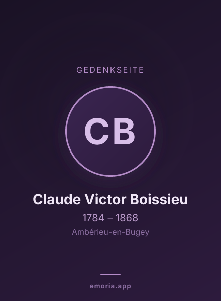 Gedenkportrait von Claude Victor Boissieu