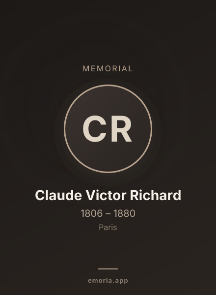 Memorial portrait of Claude Victor Richard