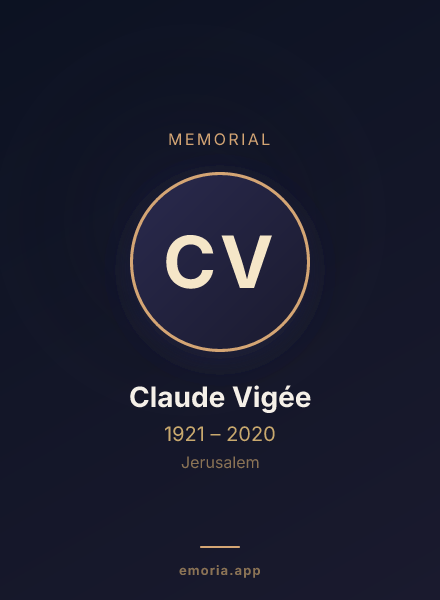 Memorial portrait of Claude Vigée