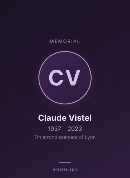 Memorial portrait of Claude Vistel
