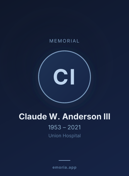 Memorial portrait of Claude W. Anderson III
