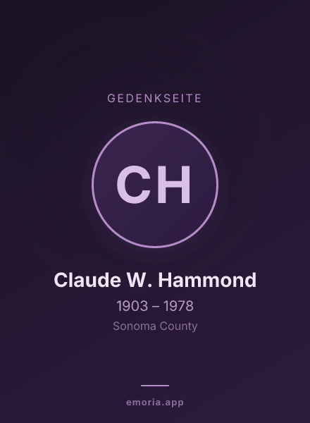 Gedenkportrait von Claude W. Hammond