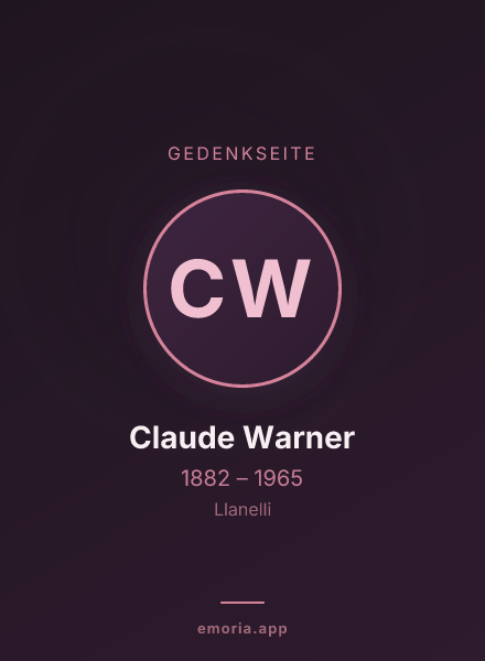 Gedenkportrait von Claude Warner