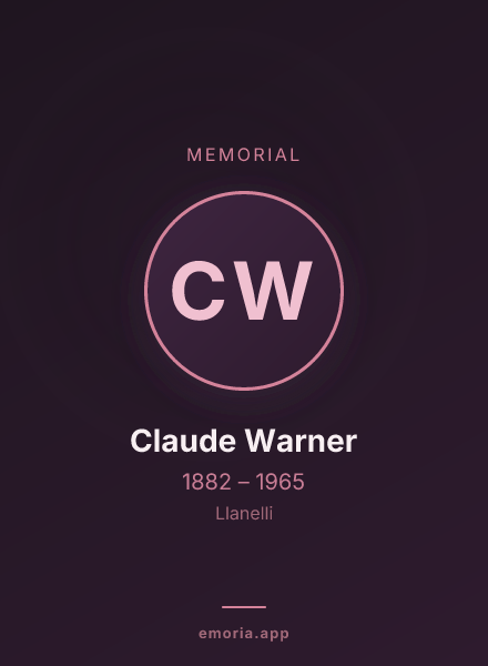 Memorial portrait of Claude Warner