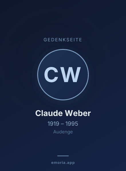 Gedenkportrait von Claude Weber