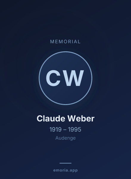 Memorial portrait of Claude Weber