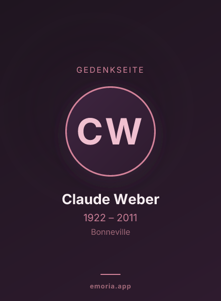 Gedenkportrait von Claude Weber