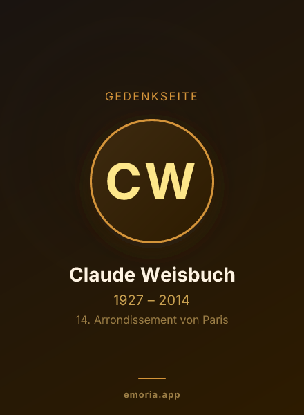 Gedenkportrait von Claude Weisbuch