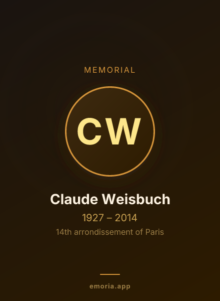 Memorial portrait of Claude Weisbuch