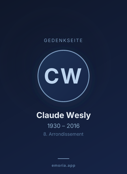 Gedenkportrait von Claude Wesly