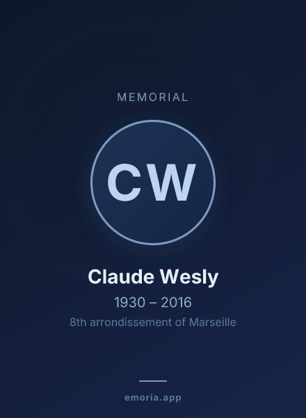 Memorial portrait of Claude Wesly