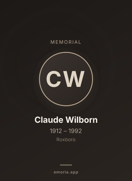 Memorial portrait of Claude Wilborn