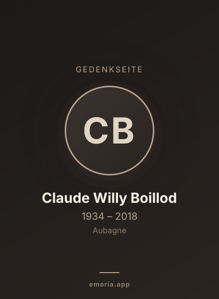 Gedenkportrait von Claude Willy Boillod