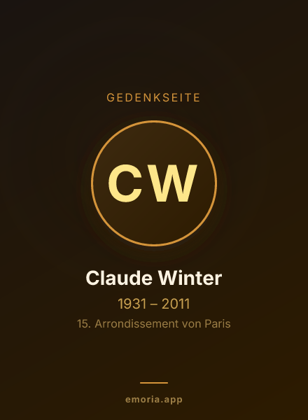 Gedenkportrait von Claude Winter