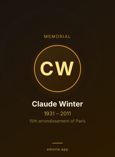 Memorial portrait of Claude Winter