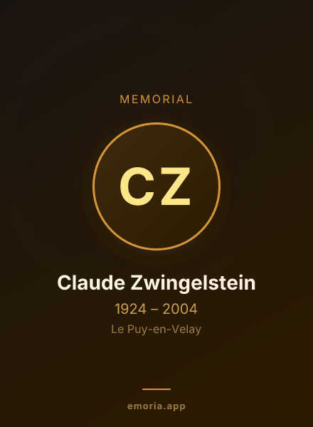 Memorial portrait of Claude Zwingelstein