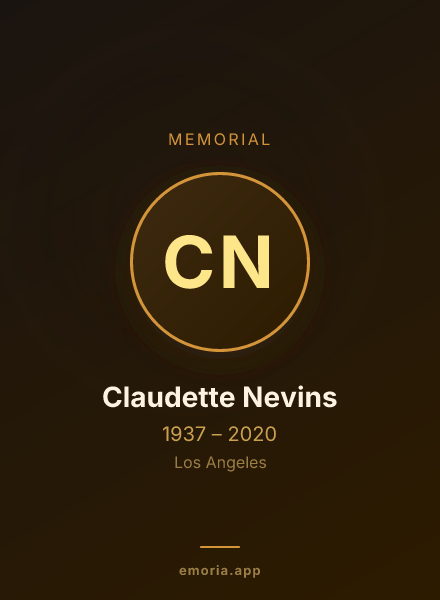 Memorial portrait of Claudette Nevins