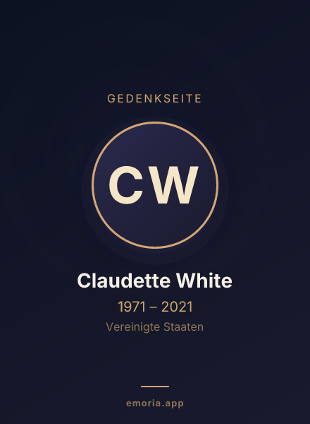 Gedenkportrait von Claudette White