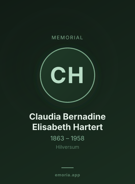 Memorial portrait of Claudia Bernadine Elisabeth Hartert