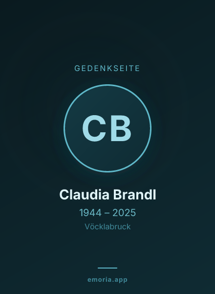 Gedenkportrait von Claudia Brandl