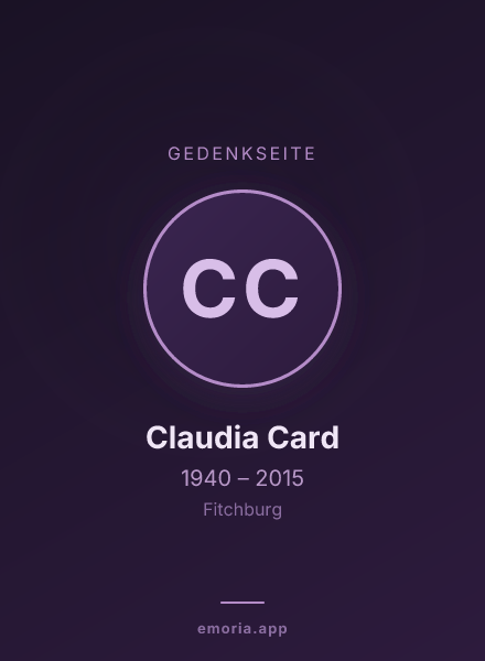 Gedenkportrait von Claudia Card