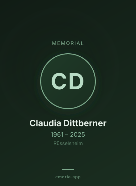 Memorial portrait of Claudia Dittberner