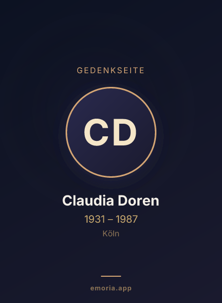 Gedenkportrait von Claudia Doren