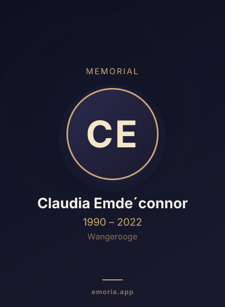 Memorial portrait of Claudia Emde´connor