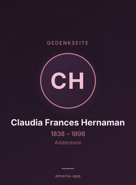 Gedenkportrait von Claudia Frances Hernaman