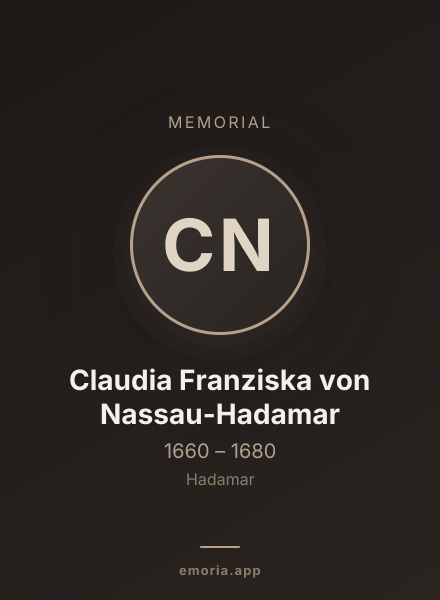 Memorial portrait of Claudia Franziska von Nassau-Hadamar