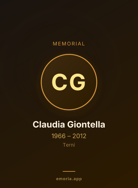 Memorial portrait of Claudia Giontella