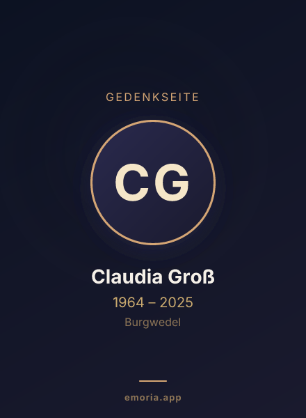Gedenkportrait von Claudia Groß