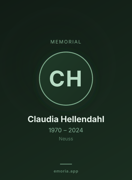 Memorial portrait of Claudia Hellendahl