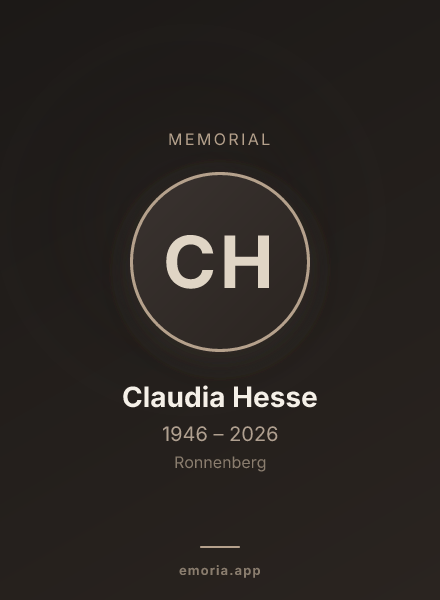 Memorial portrait of Claudia Hesse