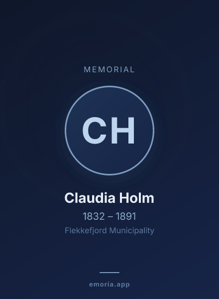 Memorial portrait of Claudia Holm