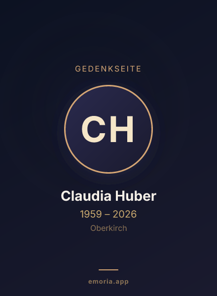 Gedenkportrait von Claudia Huber