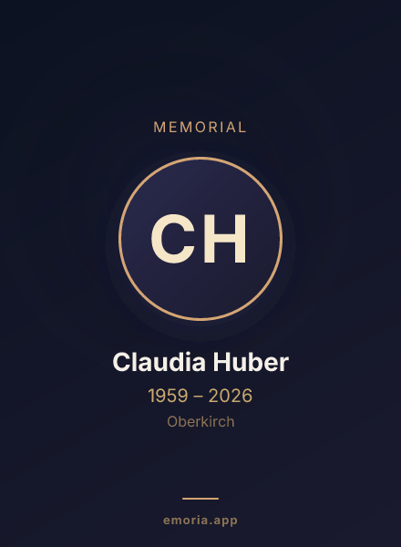 Memorial portrait of Claudia Huber