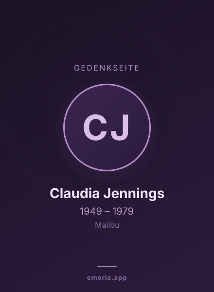 Gedenkportrait von Claudia Jennings