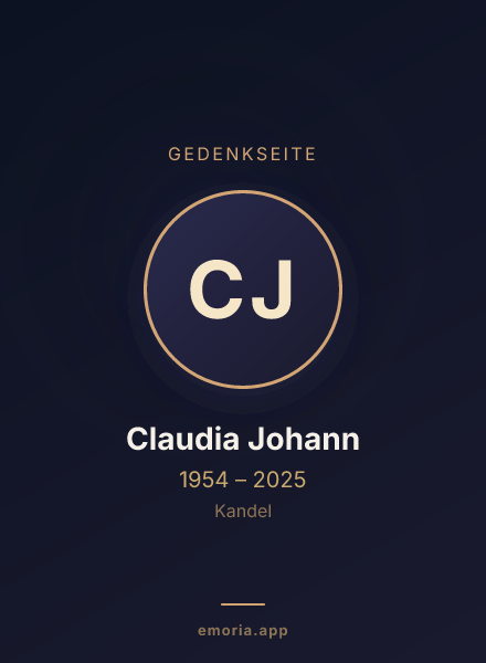 Gedenkportrait von Claudia Johann