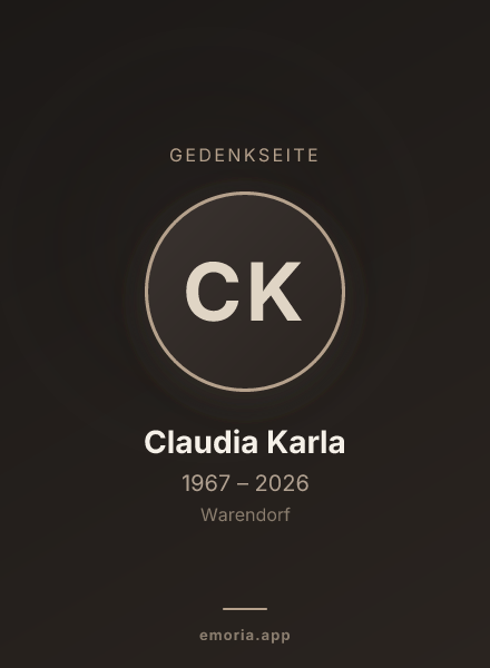 Gedenkportrait von Claudia Karla