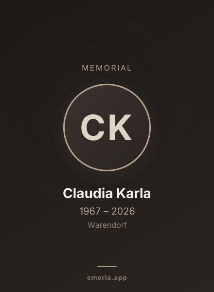 Memorial portrait of Claudia Karla