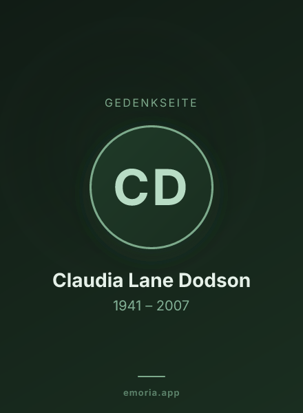 Gedenkportrait von Claudia Lane Dodson