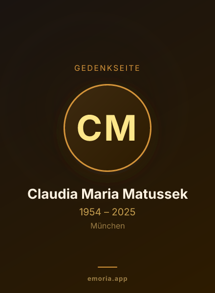 Gedenkportrait von Claudia Maria Matussek