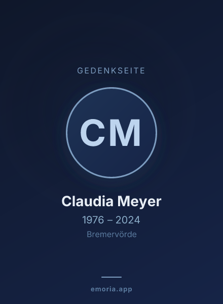 Gedenkportrait von Claudia Meyer