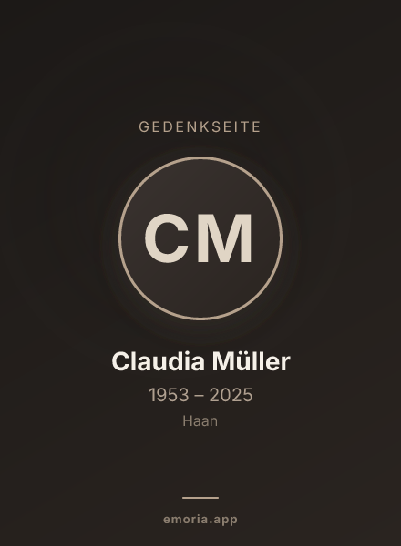 Gedenkportrait von Claudia Müller