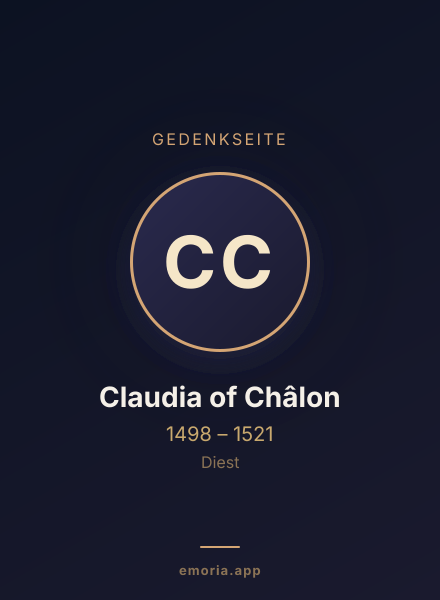 Gedenkportrait von Claudia of Châlon