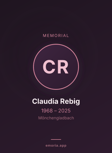 Memorial portrait of Claudia Rebig